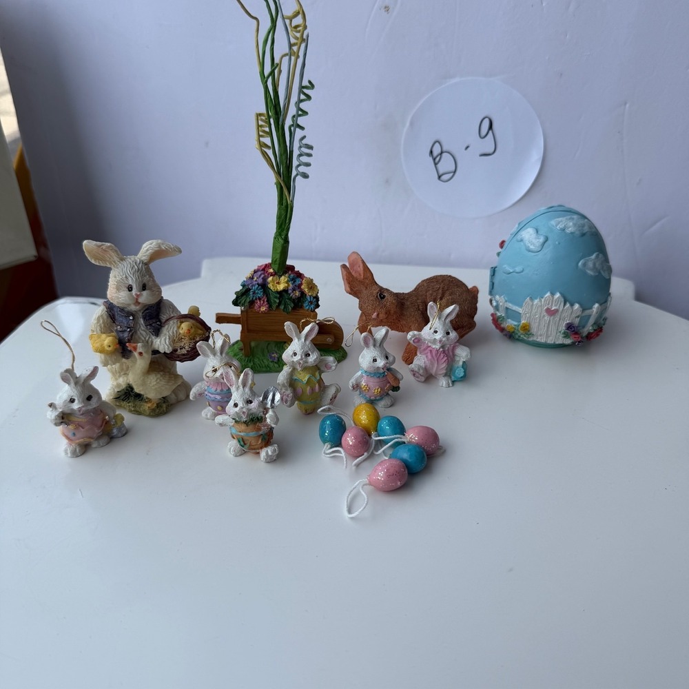 Vintage Cottontale Collection Easter Decor‎ Lot Rabbits Tree Ornaments B-9